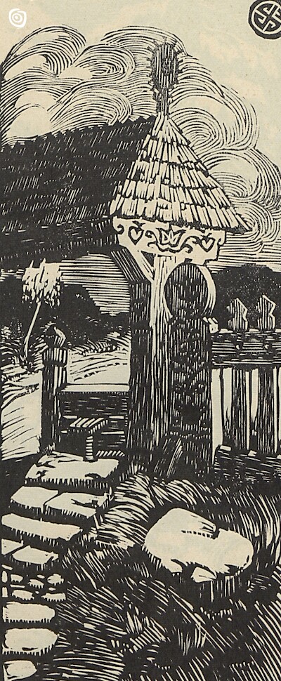 "Ozdobne słupy u bramy", Kraków, 1923 r.