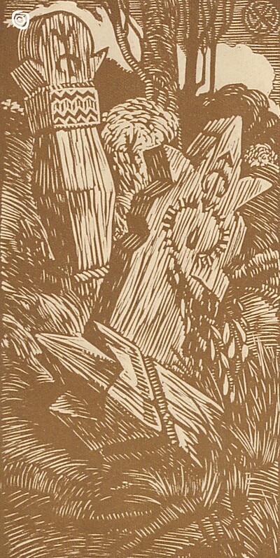 ,,Pazdury na żalniku", miejscowość nieznana, 1923 r.