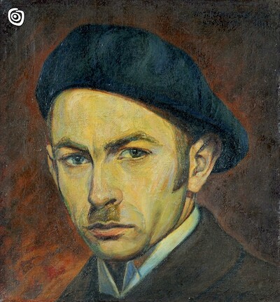 ,,Autoportret w berecie", Wojciech Podlaszewski, Gniezno, XIX-XX w.