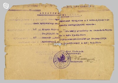 Dokument - Legitymacja, Gniezno, 1921 r.
