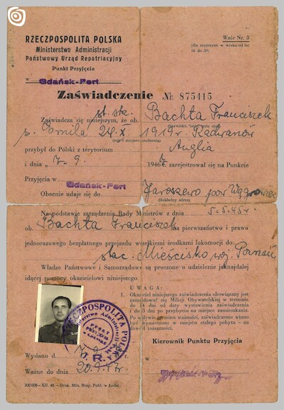 Dokument - Zaświadczenie, Gdańsk, 1947 r.