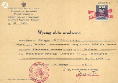 Dokument, Wągrowiec, 1951 r.