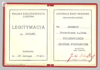 Dokument - Legitymacja, Warszawa, 1960 r.