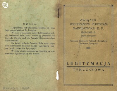 Dokument - Legitymacja, Poznań, 1935 r.